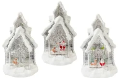 Light Up House With Glitter Snow Asst (29Cm)