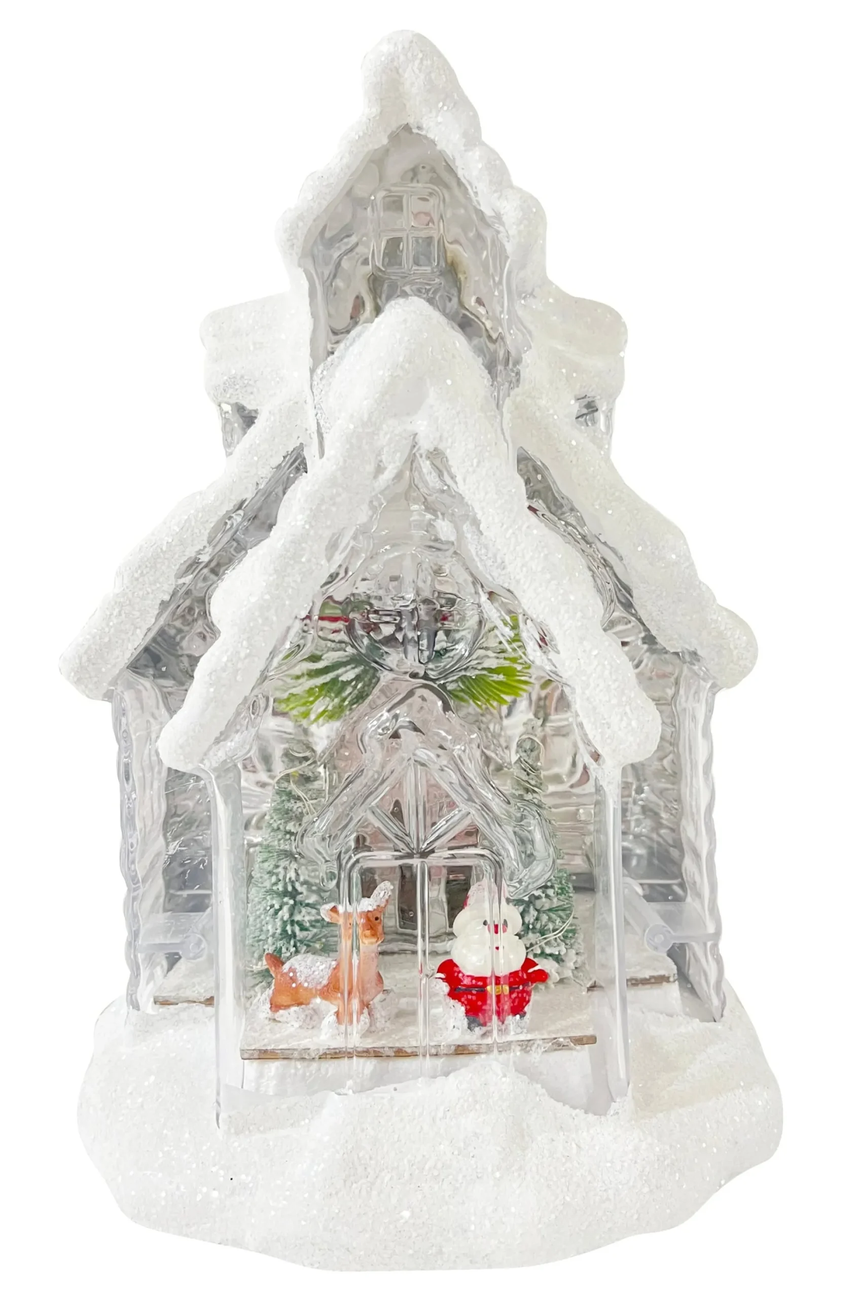 Light Up House With Glitter Snow Asst (29Cm)