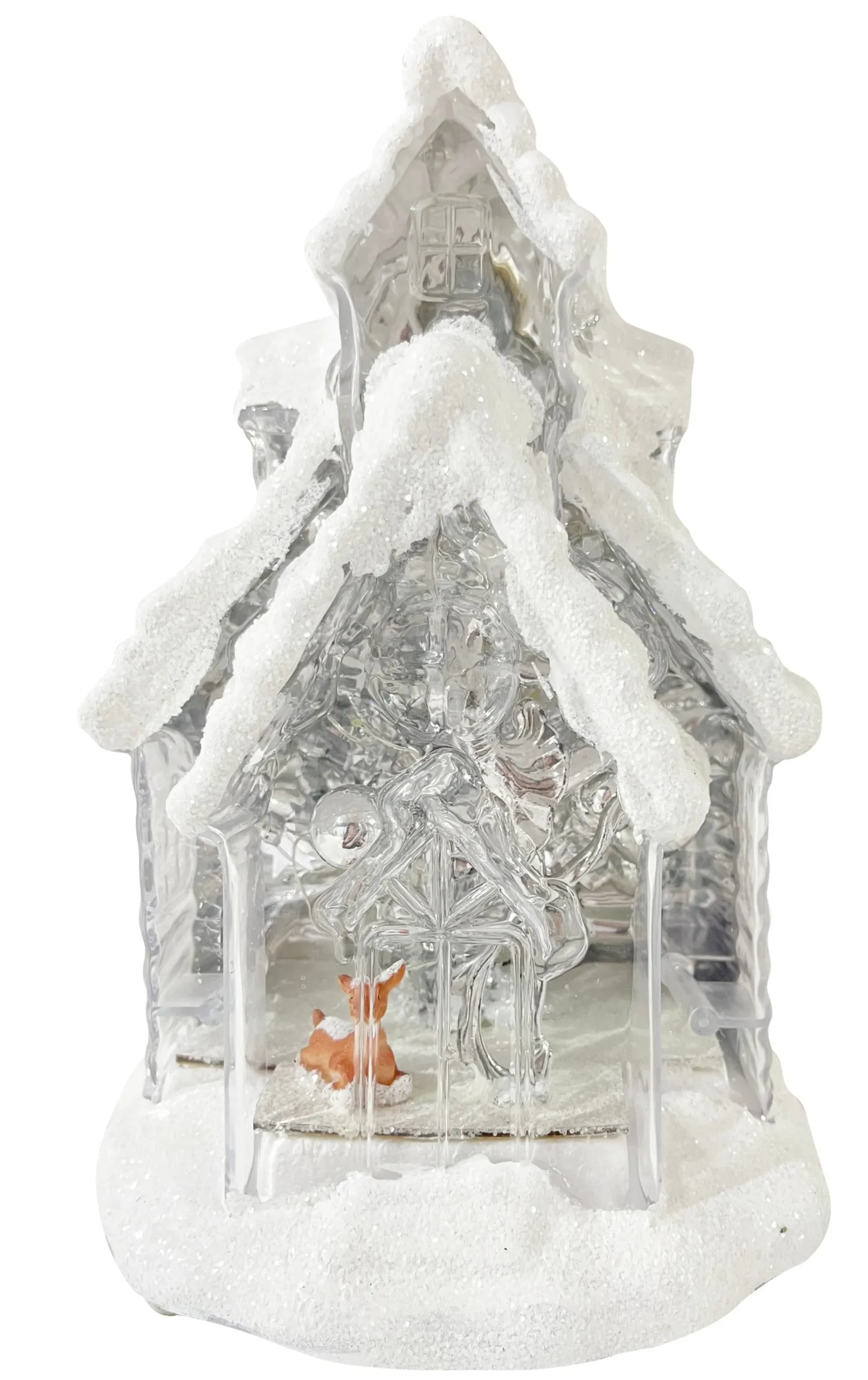 Light Up House With Glitter Snow Asst (29Cm)