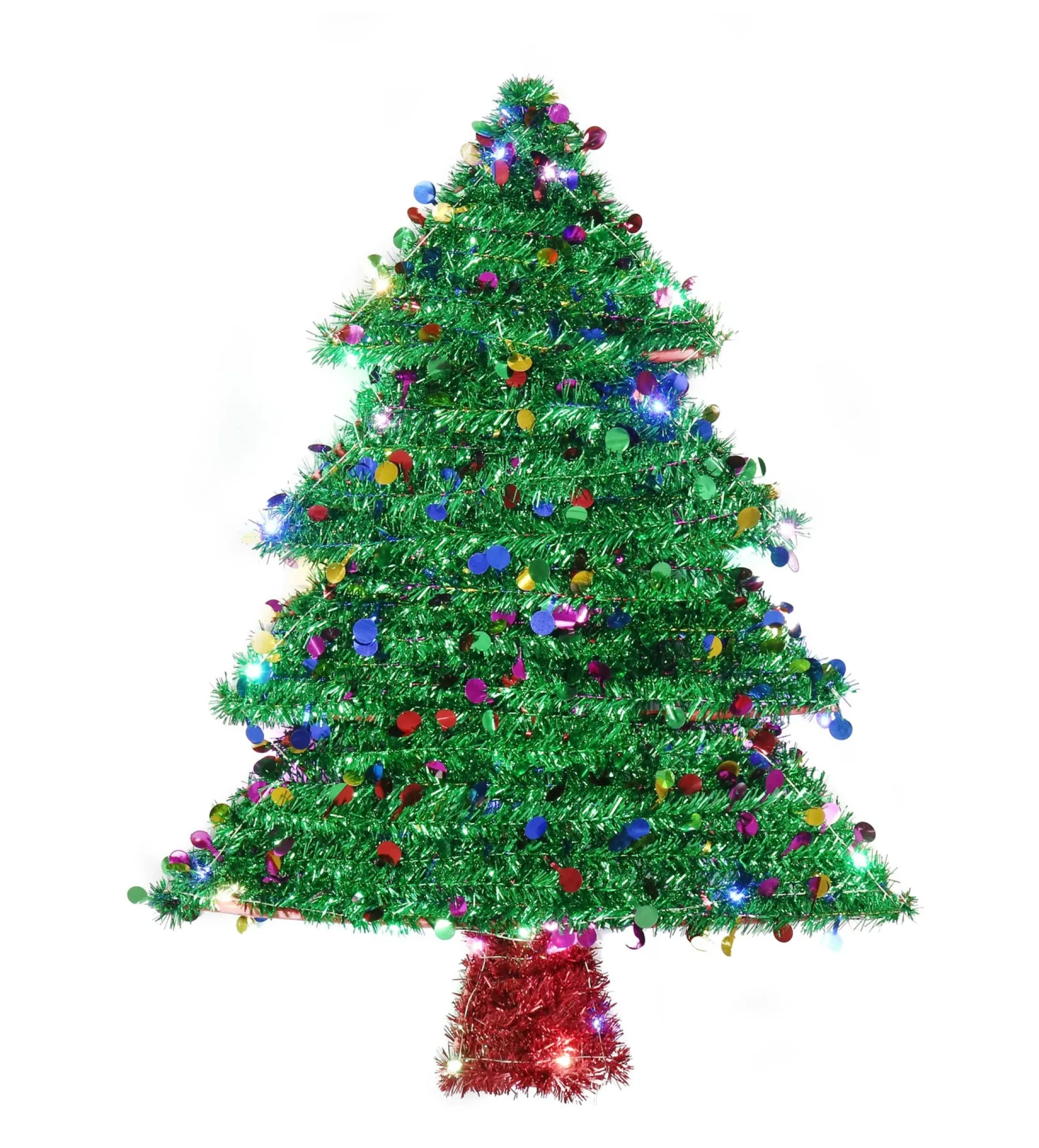 Light Up Tinsel Tree Plaque