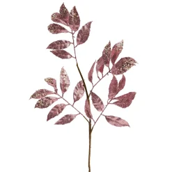Magenta Glitter Leaf Stem