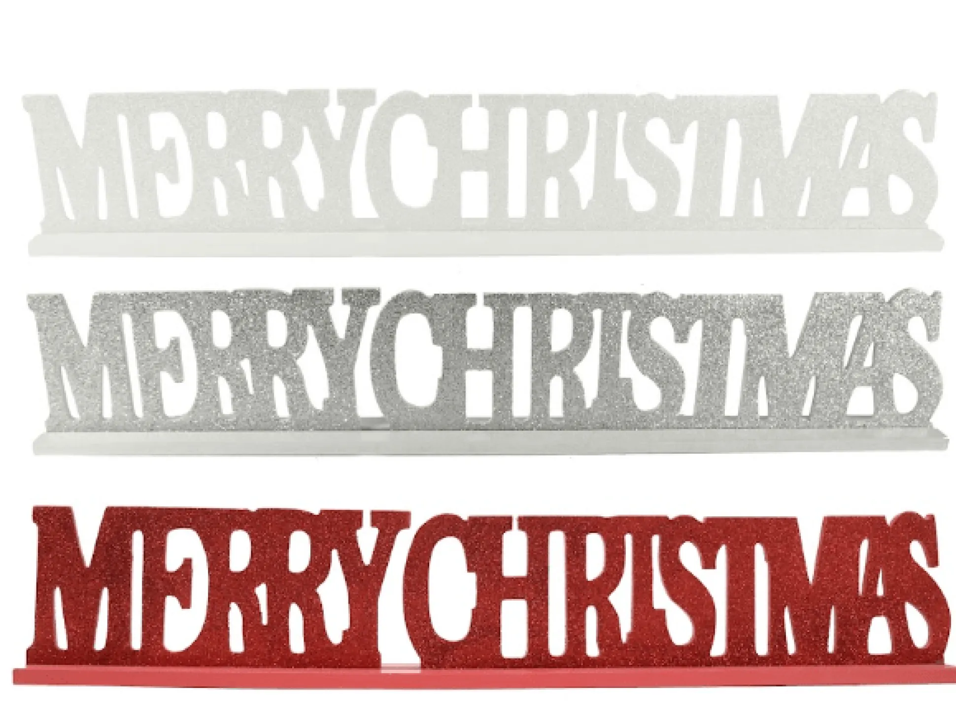 Merry Christmas Glitter Table Sign Asst