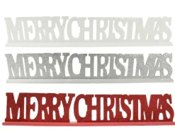 Merry Christmas Glitter Table Sign Asst