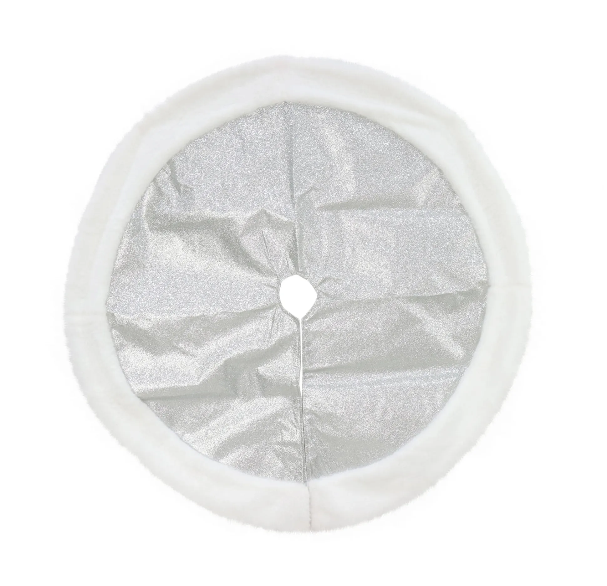 Metallic Tree Skirt With Fur Trim Asst (90Cm)