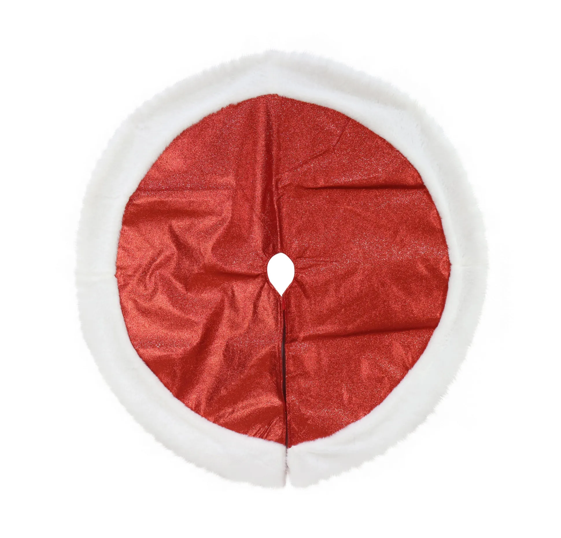 Metallic Tree Skirt With Fur Trim Asst (90Cm)