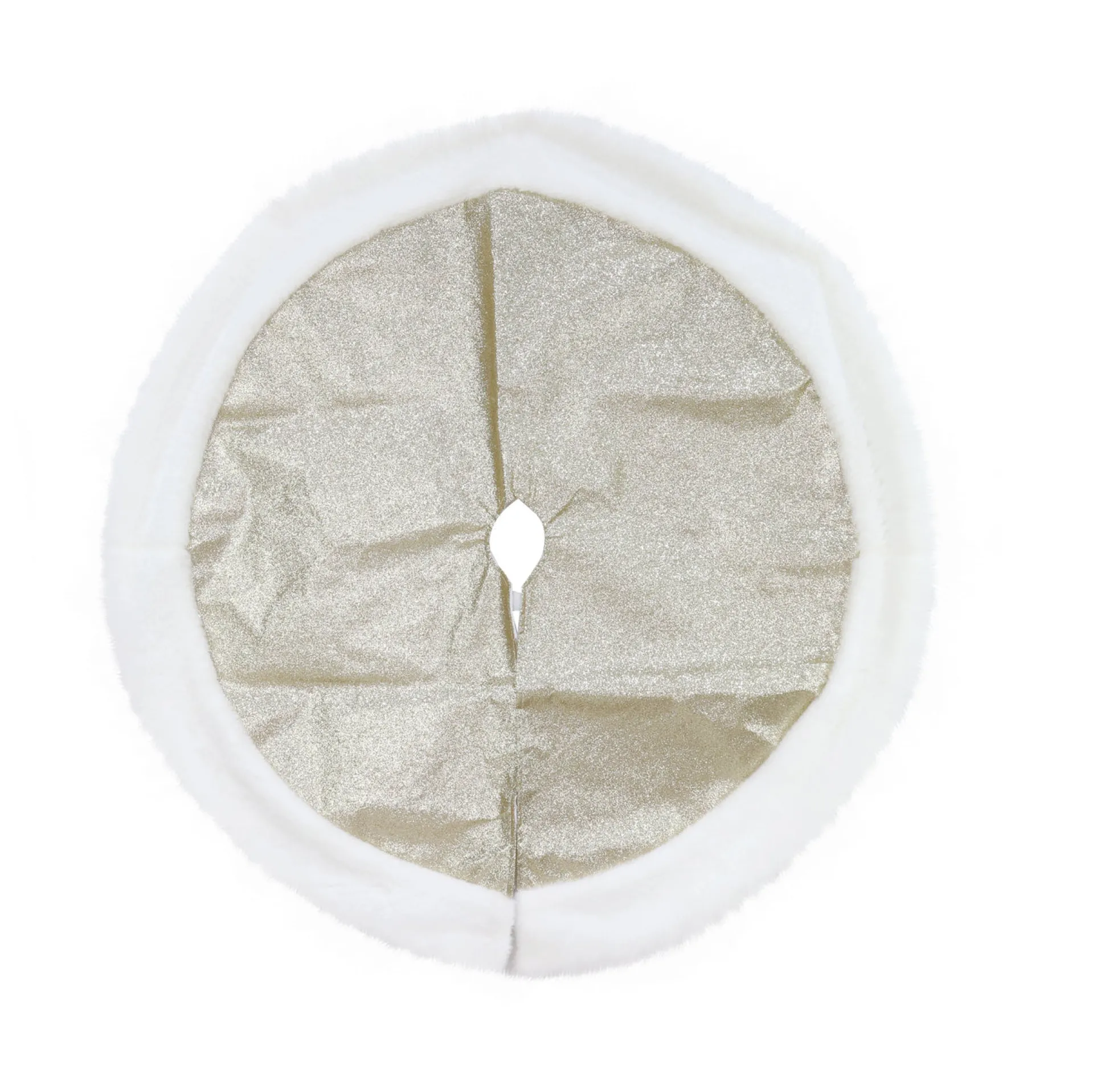 Metallic Tree Skirt With Fur Trim Asst (90Cm)