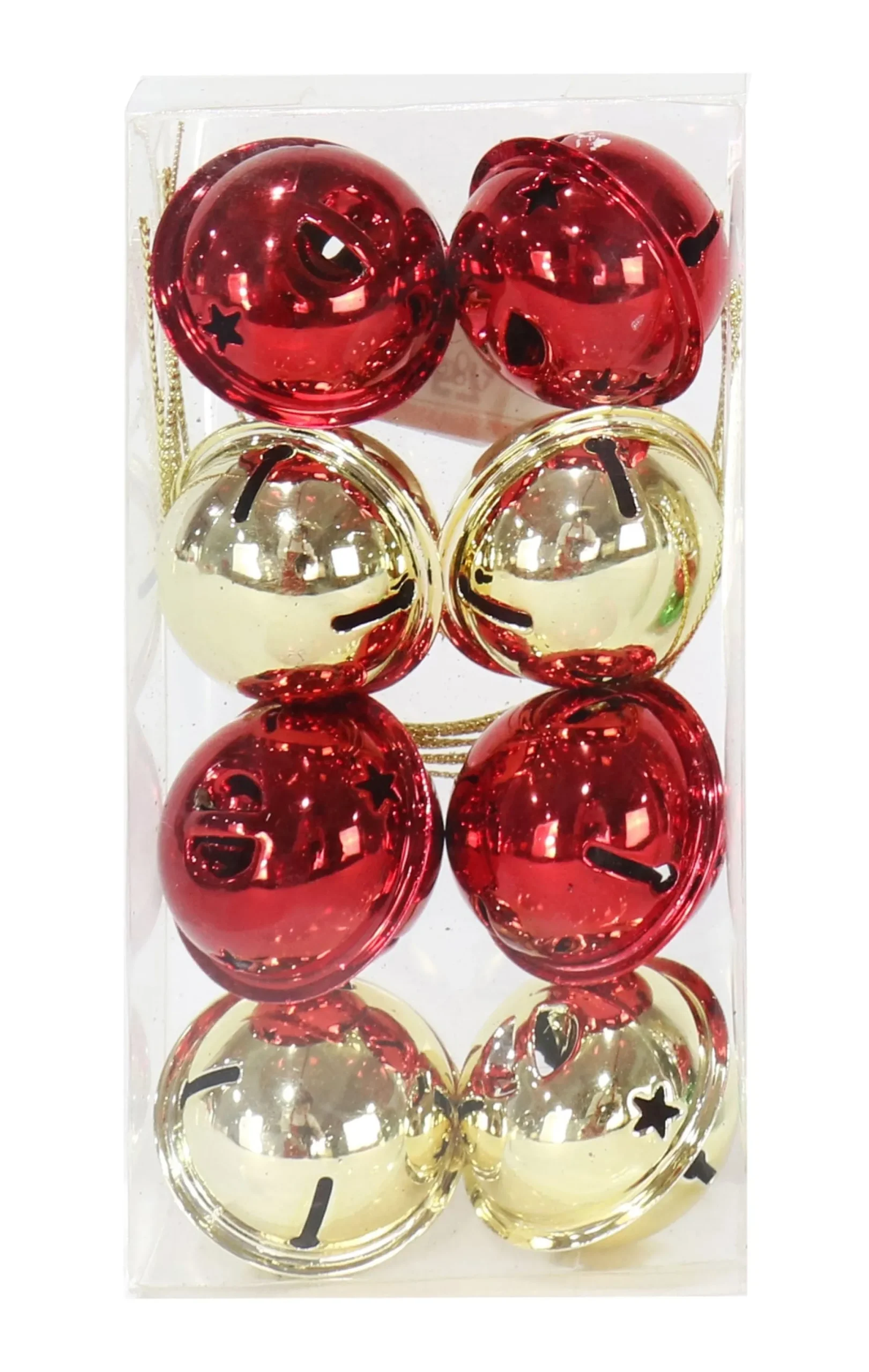 40Mm Nut Bells Shiny Mix Asst (8Pk)