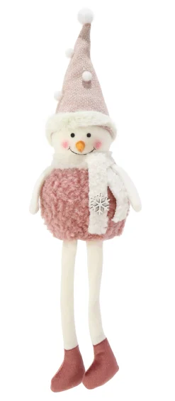 Pink Shelf Sitting Snowman (45Cm)