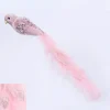 Pink Velvet Bird With Clip (50Cm)