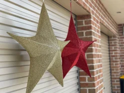 Pop Up Tinsel Star (65Cm) 2 Asst