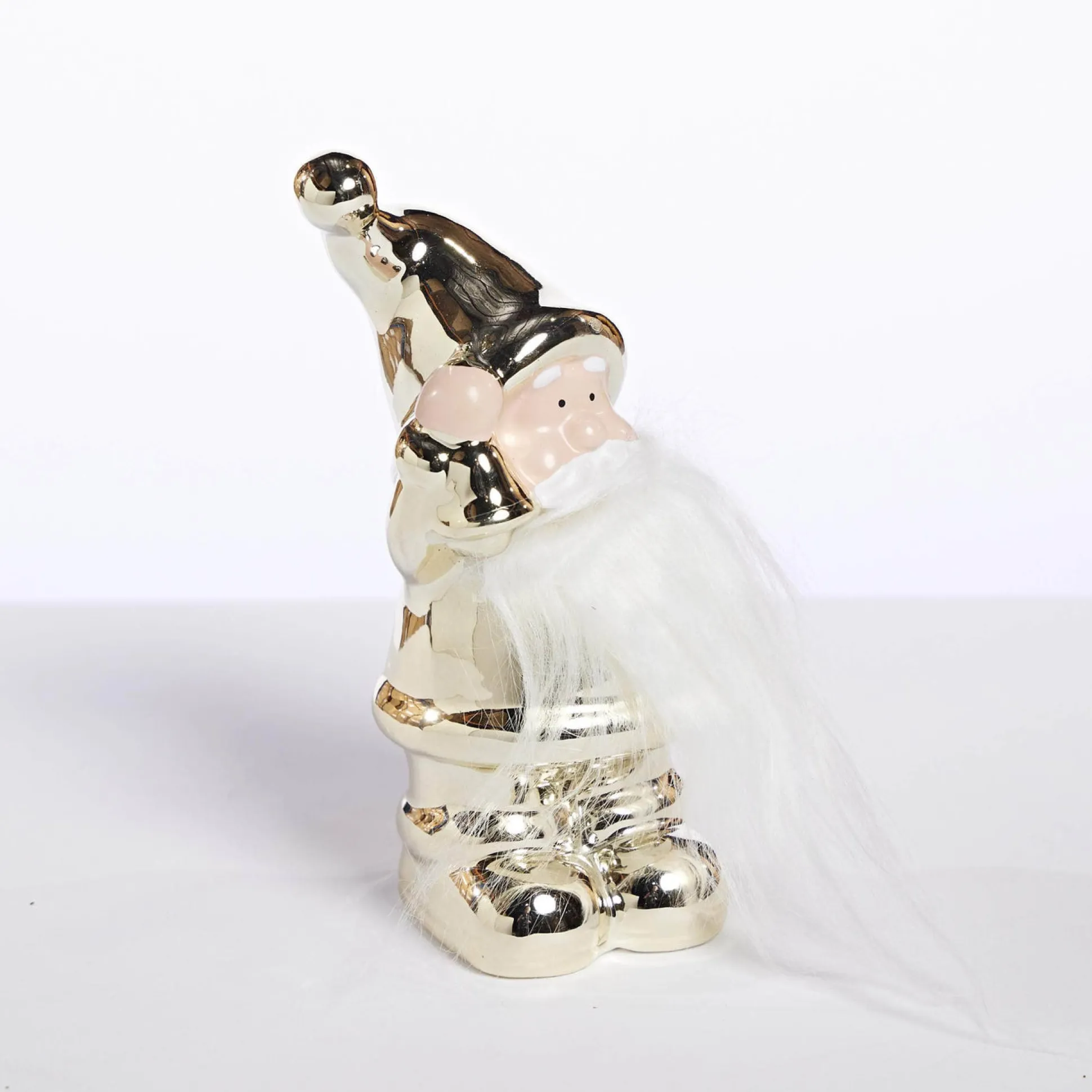 Porcelain Santa Gold With Bell