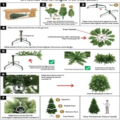 Pre-Lit Noble Pine Pencil Tree 7Ft (2.1M)
