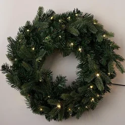 Pre-Lit Warm White Geneva Wreath (50Cm)