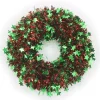 Red And Green Starburst Tinsel Wreath (45Cm)