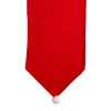 Red Fleece Christmas Table Runner With Pom Pom