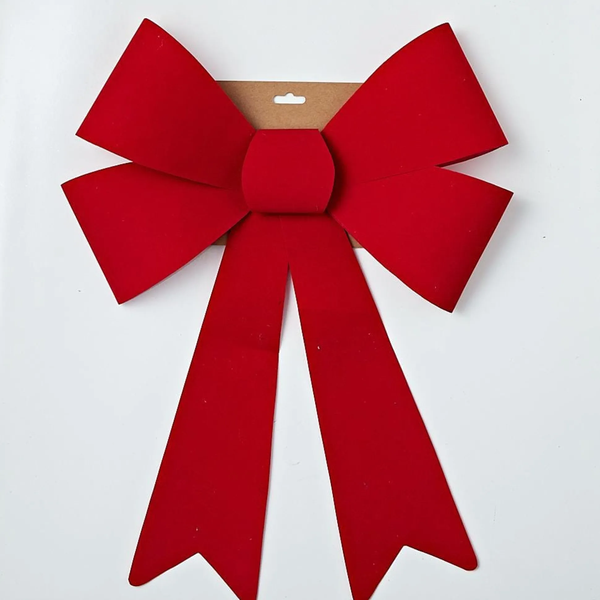 Red Flocked Bow Extra Large