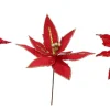 Red Mix Velvet Poinsettia Pick (30Cm)