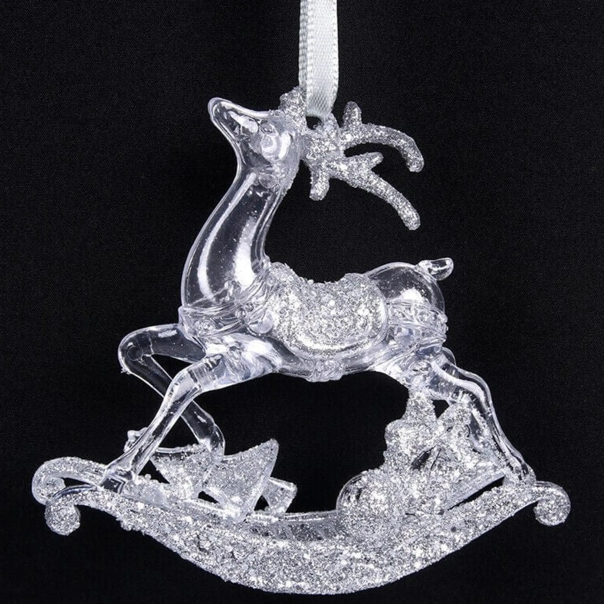 Rocking Horse Tree Ornament With Silver Finish (10Cm)