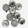 Silver Baubles (8Cm)