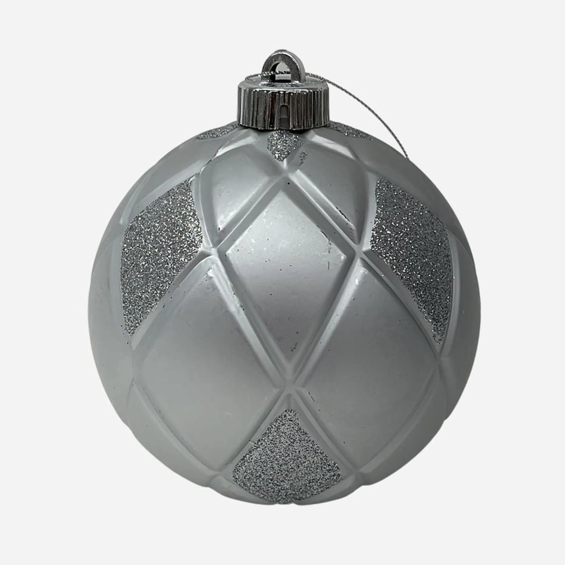 Silver Shatterproof Bauble (12Cm)