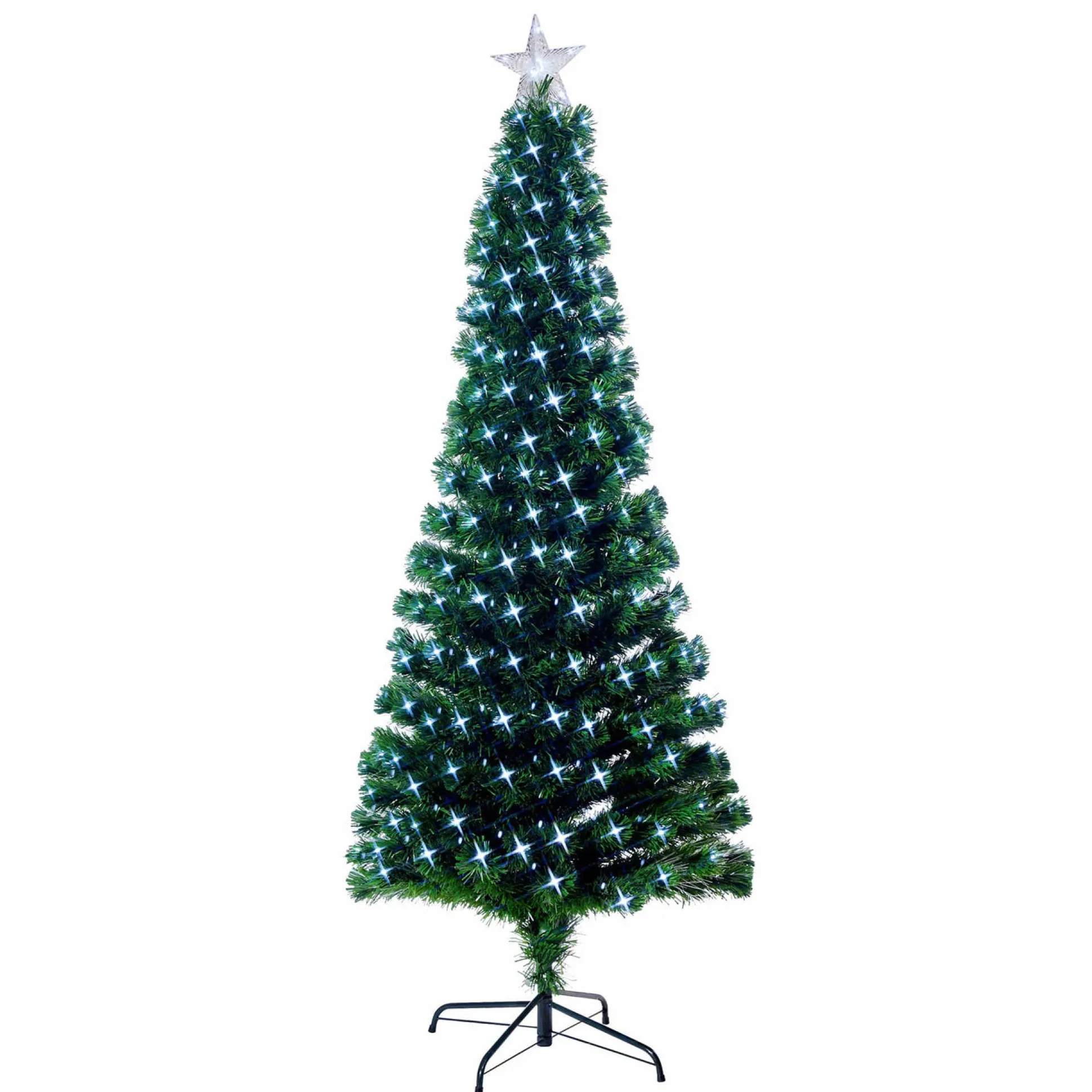 Slim Fibre Optic Tree With Cool White Leds (1.8M)