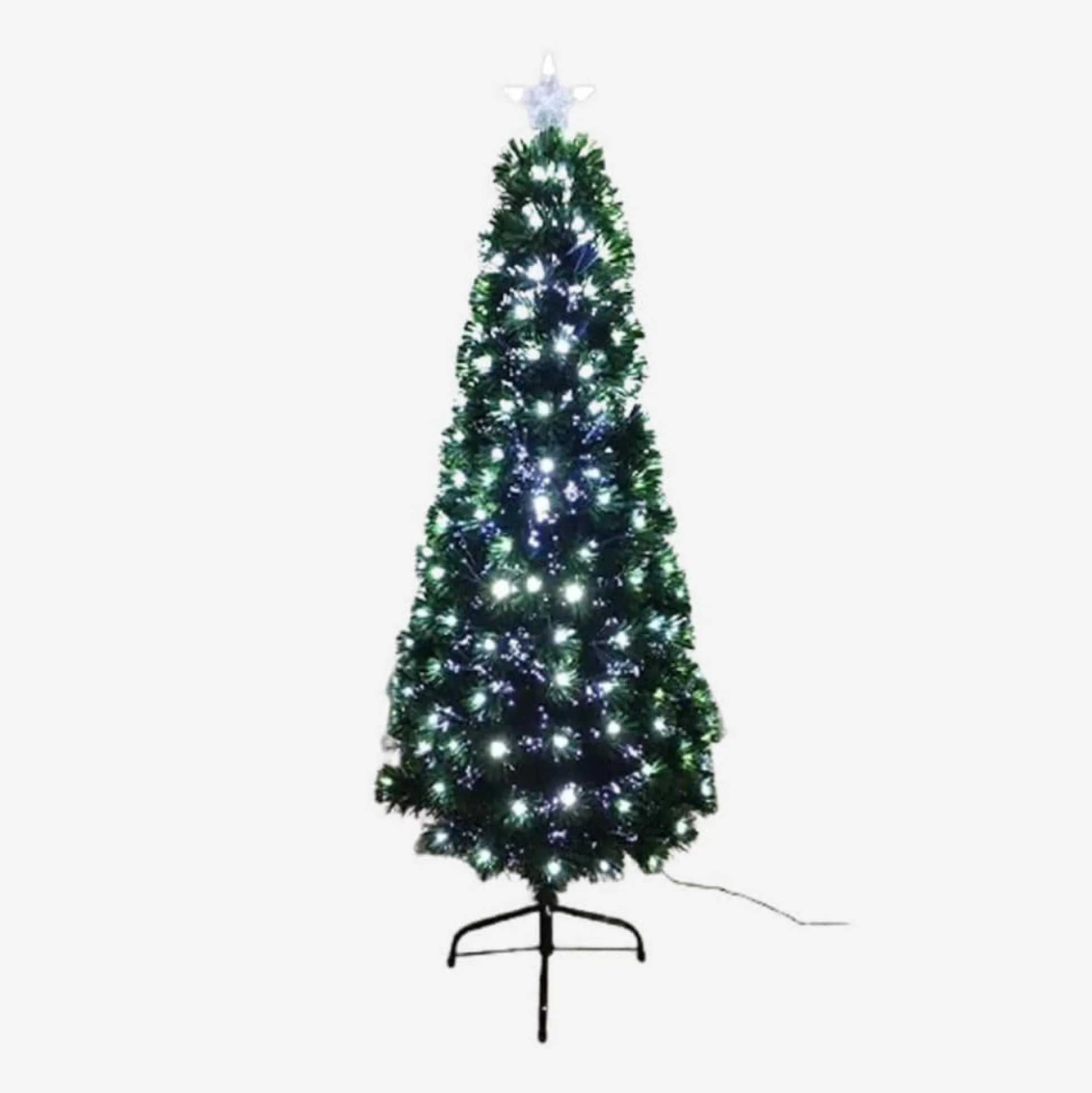 Slim Fibre Optic Tree With Cool White Leds (1.8M)