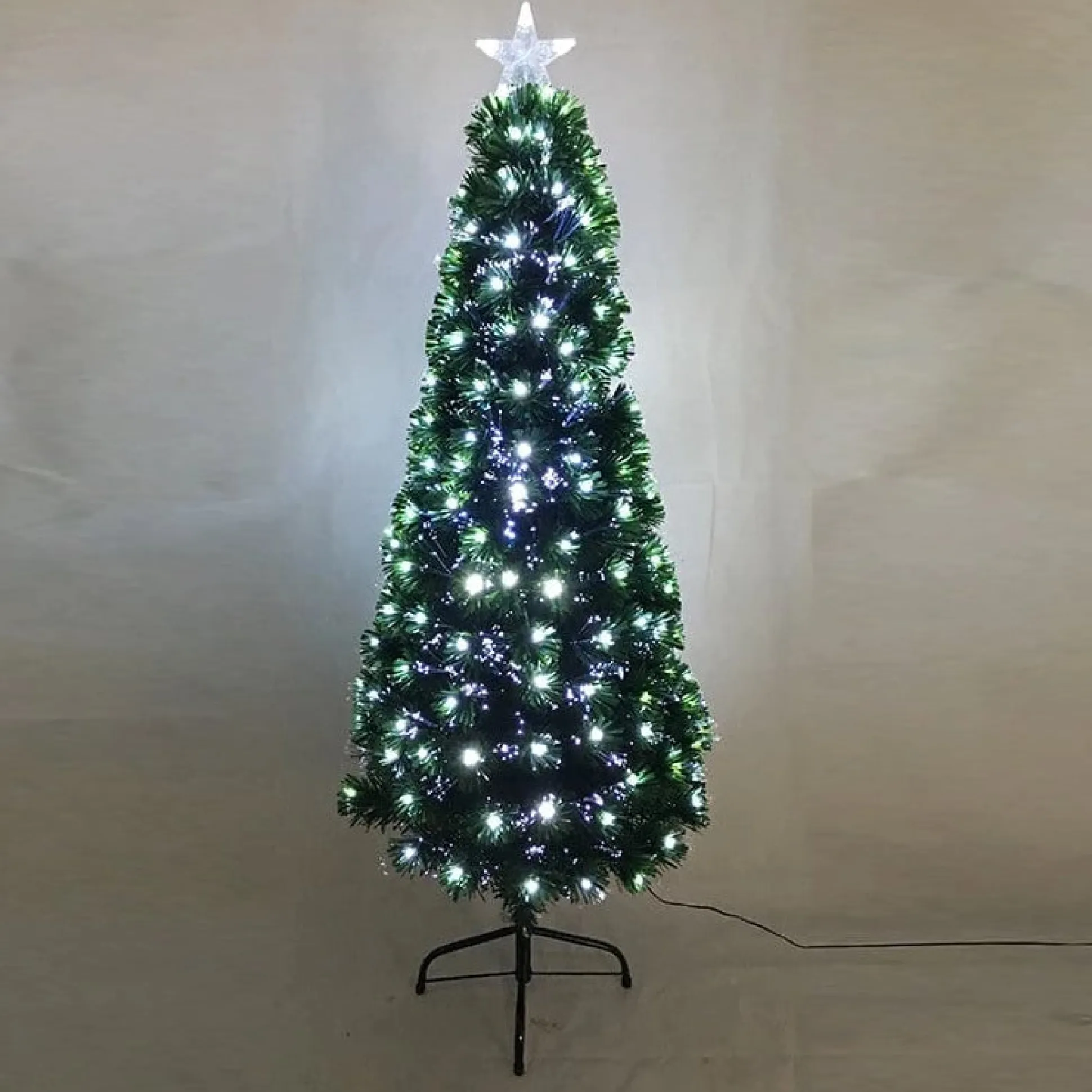 Slim Fibre Optic Tree With Cool White Leds (1.8M)