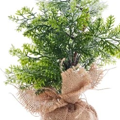 Snow Capped Tree With Burlap (31Cm) - Berries