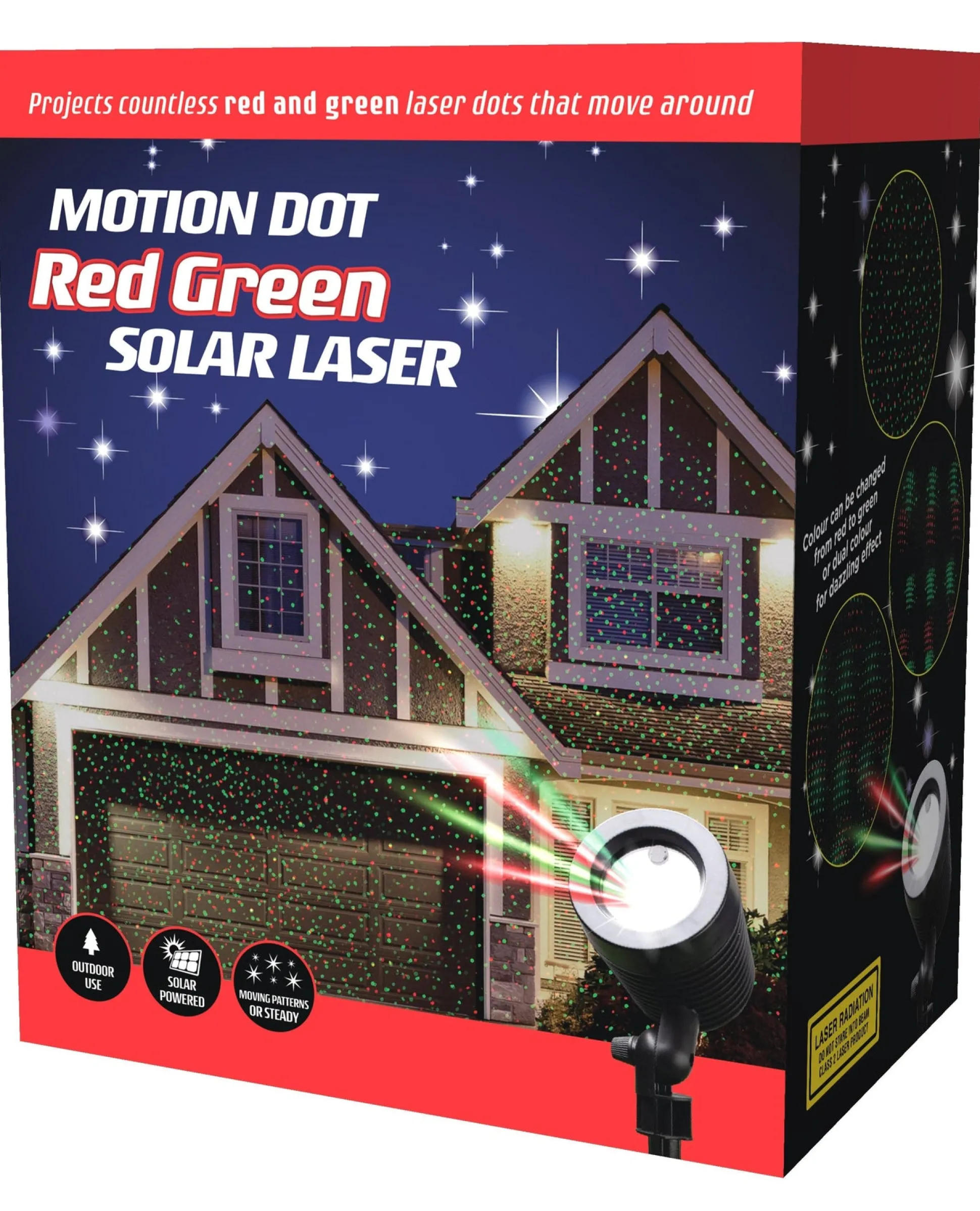 Solar Laser Red-Green Patterns