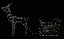 Solar Sleigh With Reindeer (White-Red-Green)