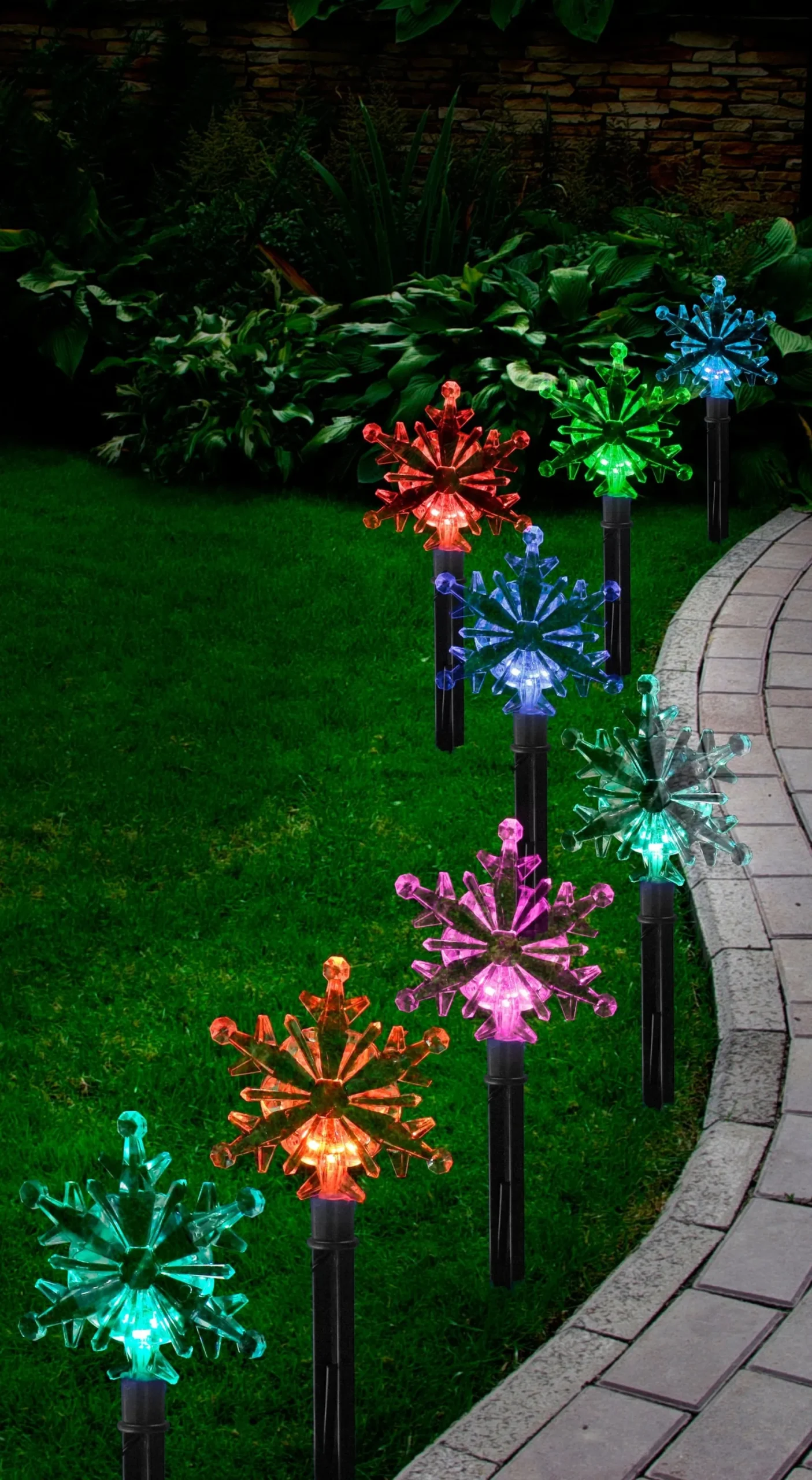 Solar Snowflake Path Lights (8Pcs)