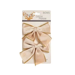 Taupe Velour Bow (14Cm)