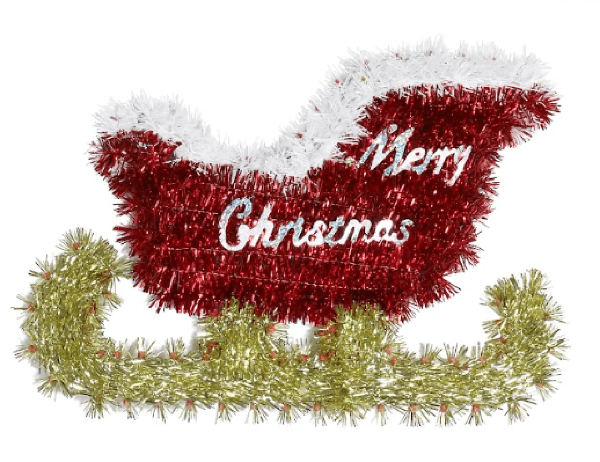 Tinsel Christmas Plaque Asst - Christmas Stocking