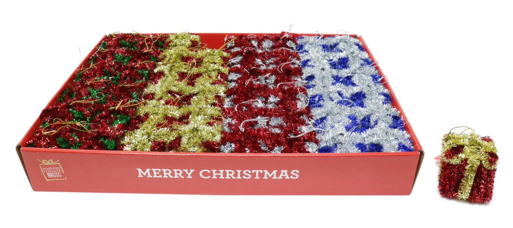 Tinsel Hanging Presents Asst (6Cm)
