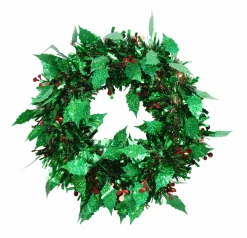 Tinsel Holly Berry Wreath (28Cm)