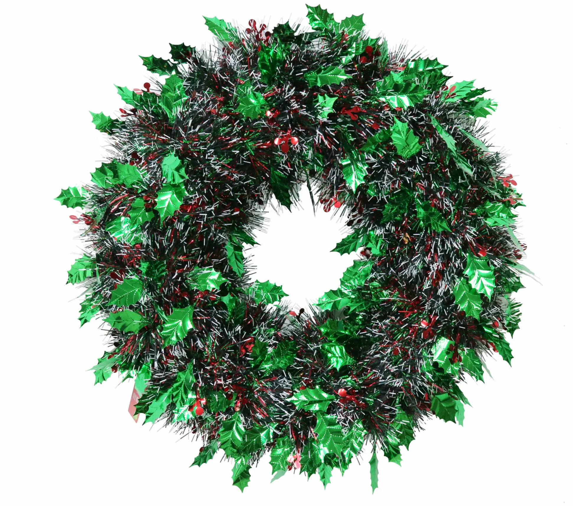 Tinsel Holly Berry Wreath (45Cm)