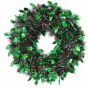 Tinsel Holly Berry Wreath (45Cm)