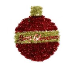 Tinsel Mini Bauble Plaque Asst (23Cm)