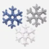 Tinsel Snowflake Decoration - Blue
