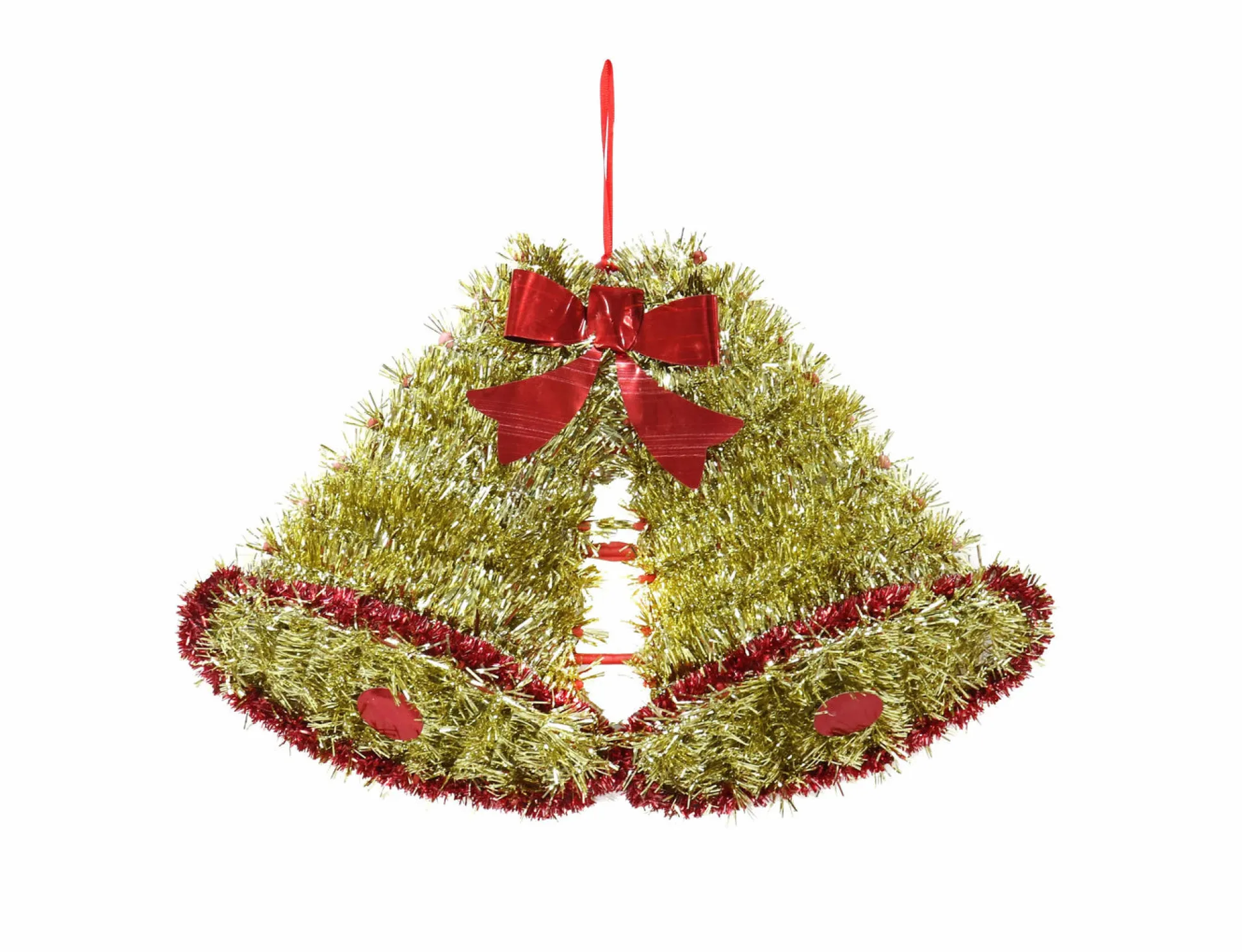 Tinsel Twin Bells Plaque Asst