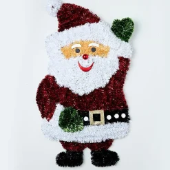 Tinsel Waving Santa Plaque