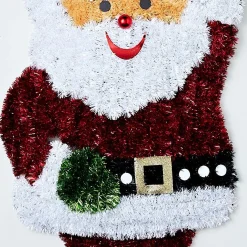 Tinsel Waving Santa Plaque
