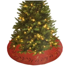 Velvet Berry Embroidered Tree Skirt (120Cm)