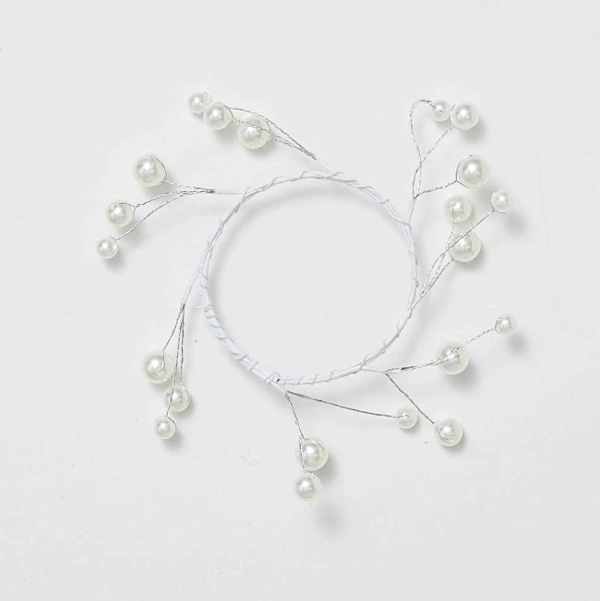 White Beaded Candle Wreath