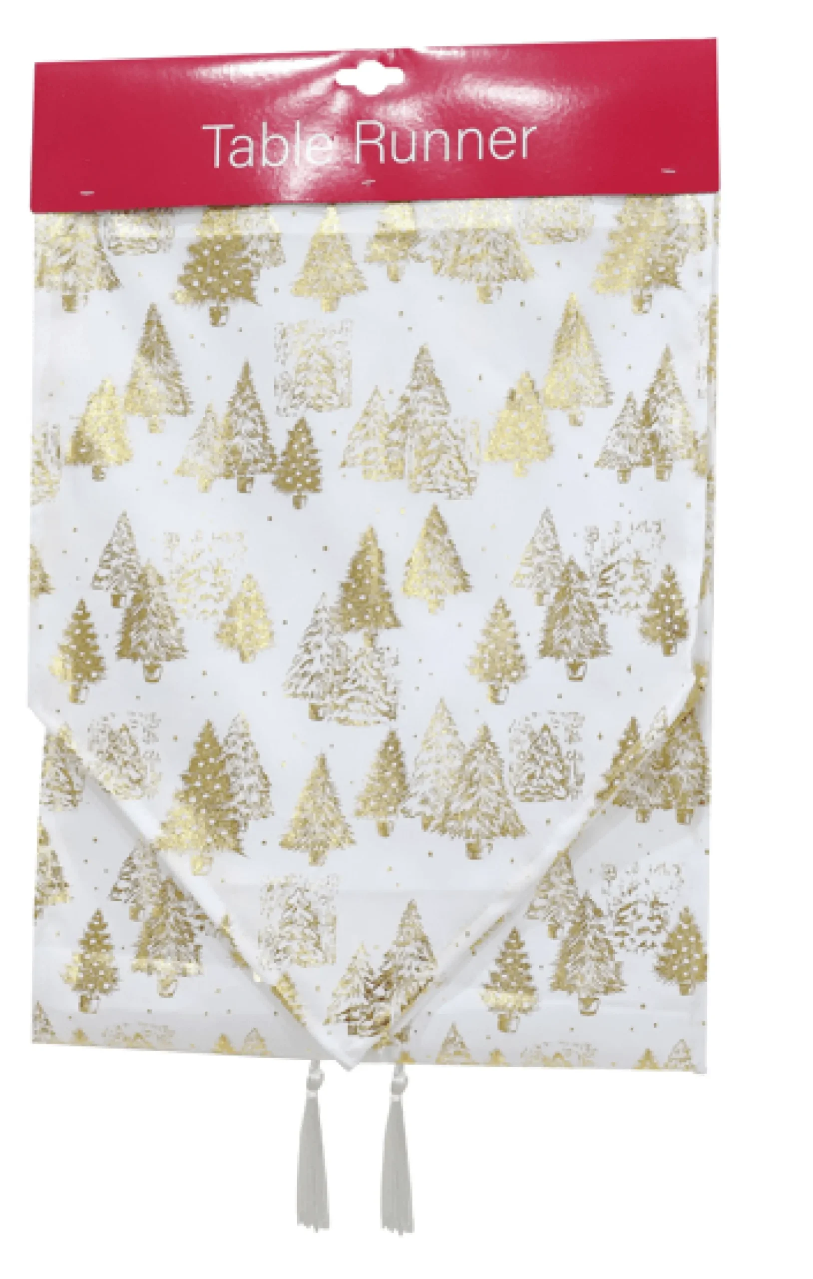 White Foil Runner Asst (180Cm) - Gold Trees