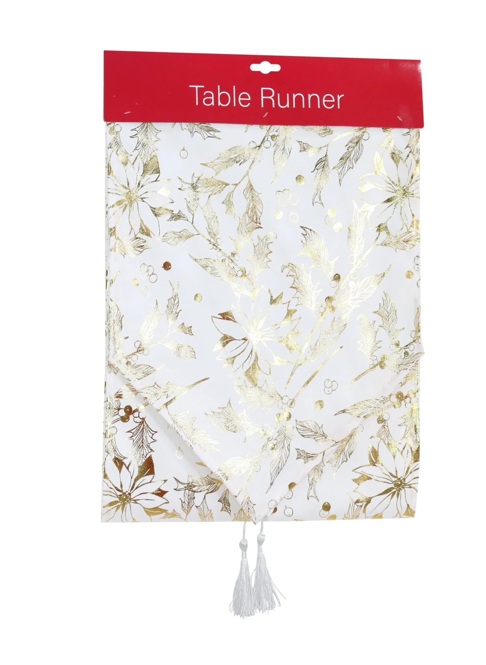 White Foil Runner Asst (180Cm) - Gold Trees