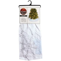 White Snowflake Embroidered Tree Skirt (120Cm)