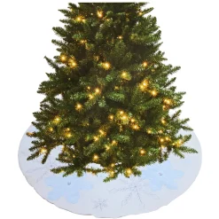 White Snowflake Embroidered Tree Skirt (120Cm)