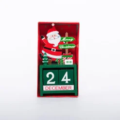 Wooden Handcrafted Christmas Calendar Statue